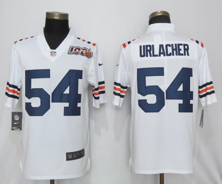 Men Chicago Bears #54 Urlacher Nike White 2019 100th Season Alternate Classic Retired Player Limited NFL Jerseys->milwaukee brewers->MLB Jersey